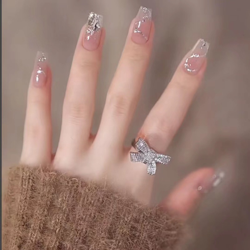 Kuku Palsu 【B116，lem cair】Nikah Wedding False Nailart Pengantin Tangan