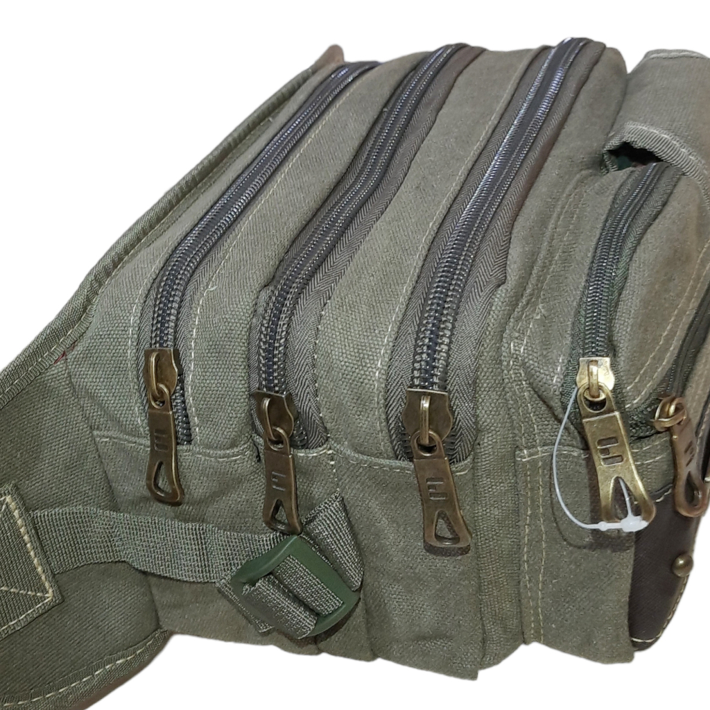 Magna Waistbag Pria/Tas Pinggang Pria  Urban Style Ukuran  Besar Motif Loreng dan Polos Keren