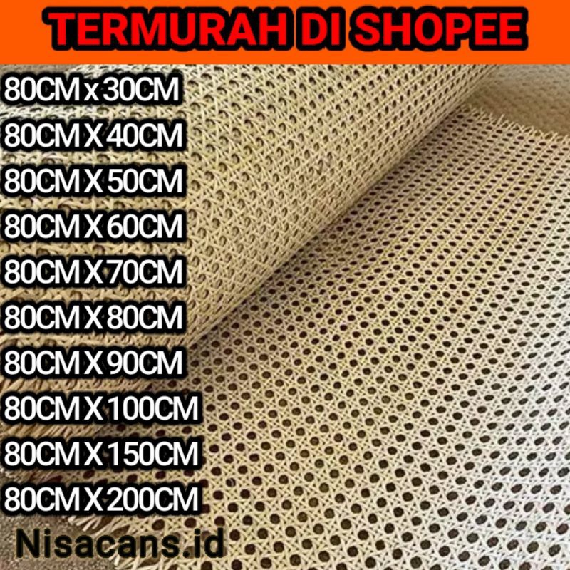 ROTAN-LEMBARAN ANYAMAN ROTAN/ROTAN WEBBING MOTOERO/ROTAN KEMBANG TANJUNG LEBAR 80CM