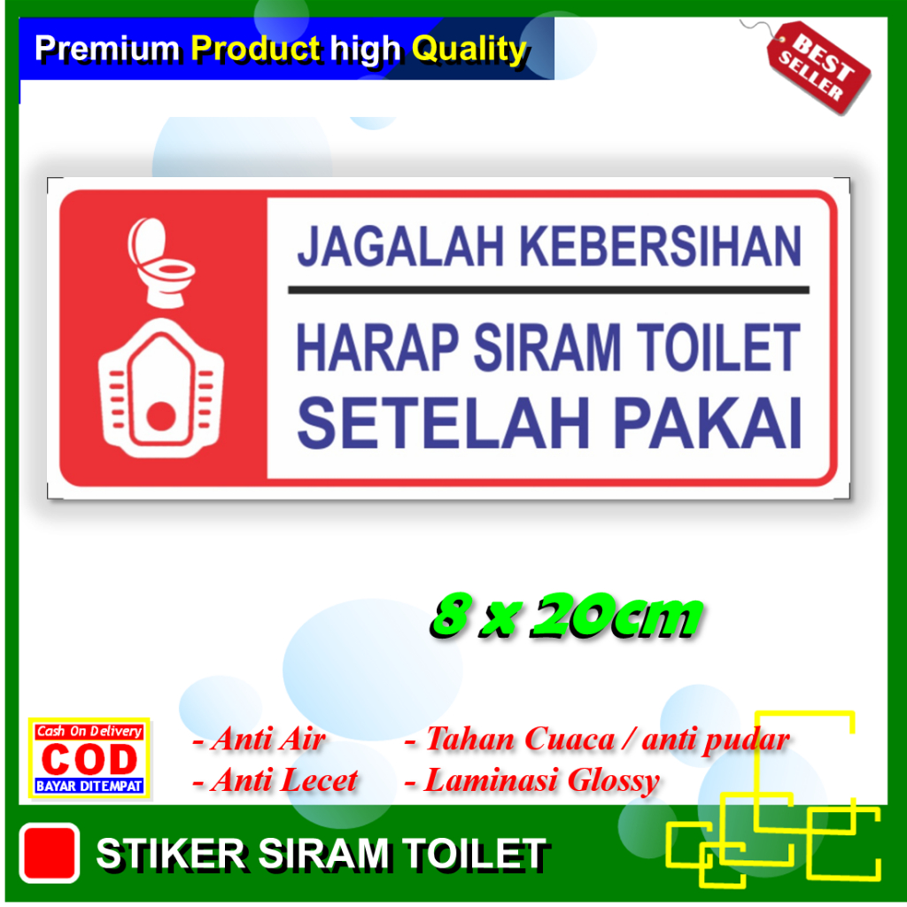 

stiker new siram toilet sticker kebersihan kamar mandi wc rumah kantor toko