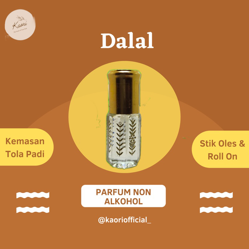 Parfum Dalal Kemasan Tola Padi Ukuran 3 , 6 dan 12 ml 100% Murni Bibit Parfum Tidak Mengandung Campuran Apapun