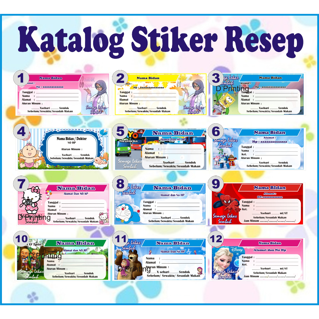 

Stiker label sirup TAHAN AIR.