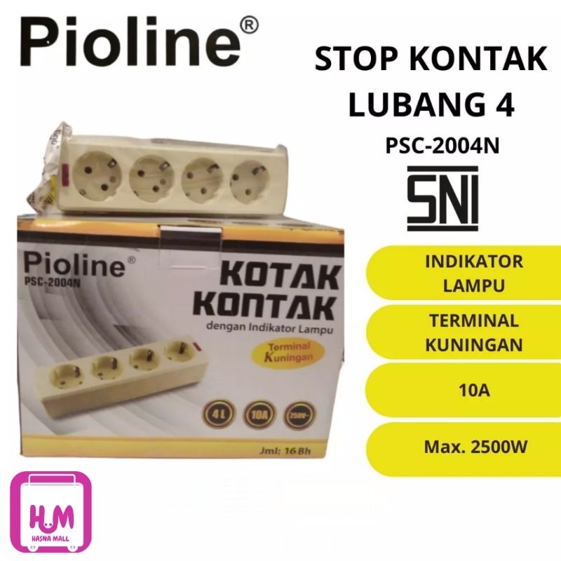 Hasna Mall - Stop Kontak Arde Pioline Stop Kontak Lubang 5/4/3/2/1 Plus Indikator Lampu