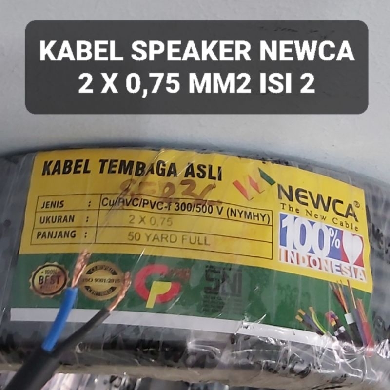 (PER METER) Kabel Speaker NEWCA 2 X 0,75MM2 NYMHY Hitam Audio 2x0,75mm2 isi 2