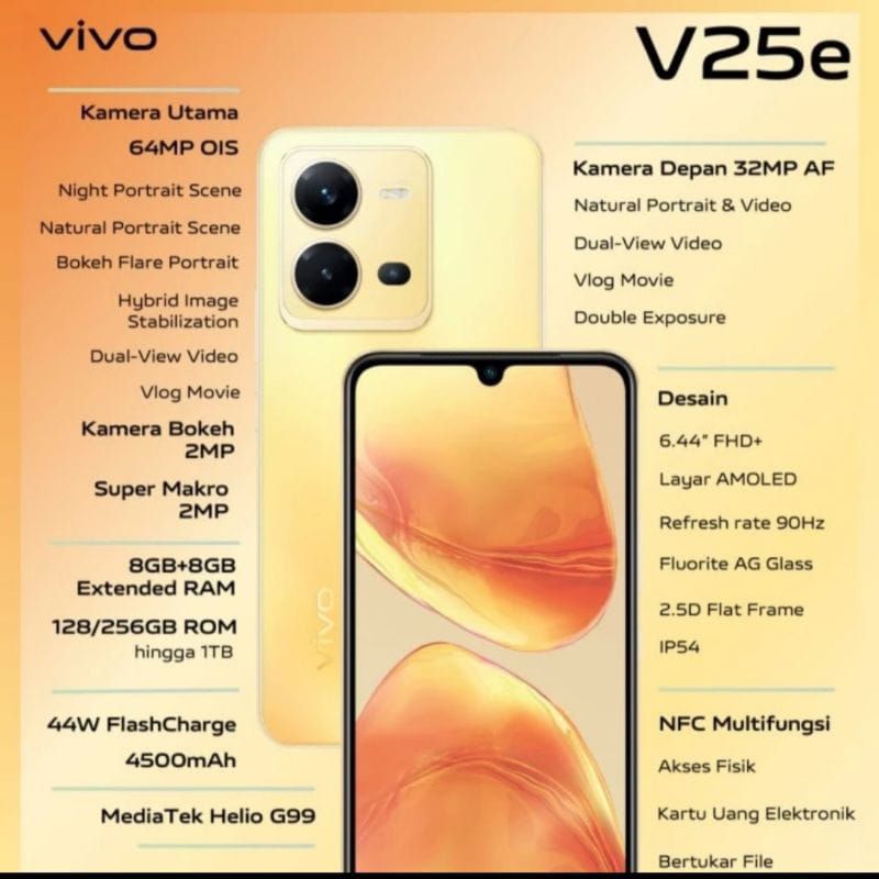 [BARU] HP VIVO V25e 4G RAM 8/256GB BERGARANSI RESMI VIVO 1TAHUN