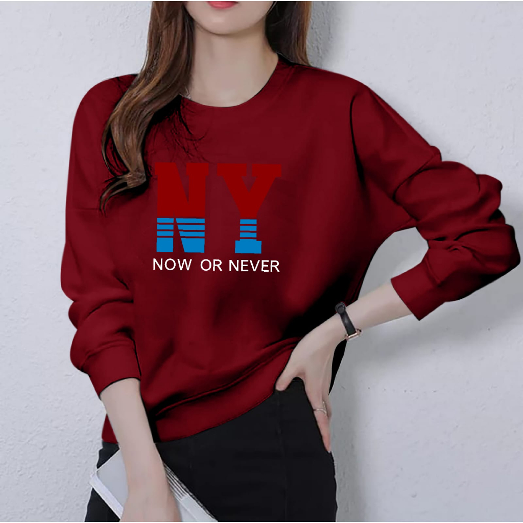 BAJU ATASAN NY BIG COLOR GIRL-BAJU DISTRO CEWEK KEREN LENGAN PANJANG MASA KINI DAN TERLARIS/BAJU WANITA TERBARU