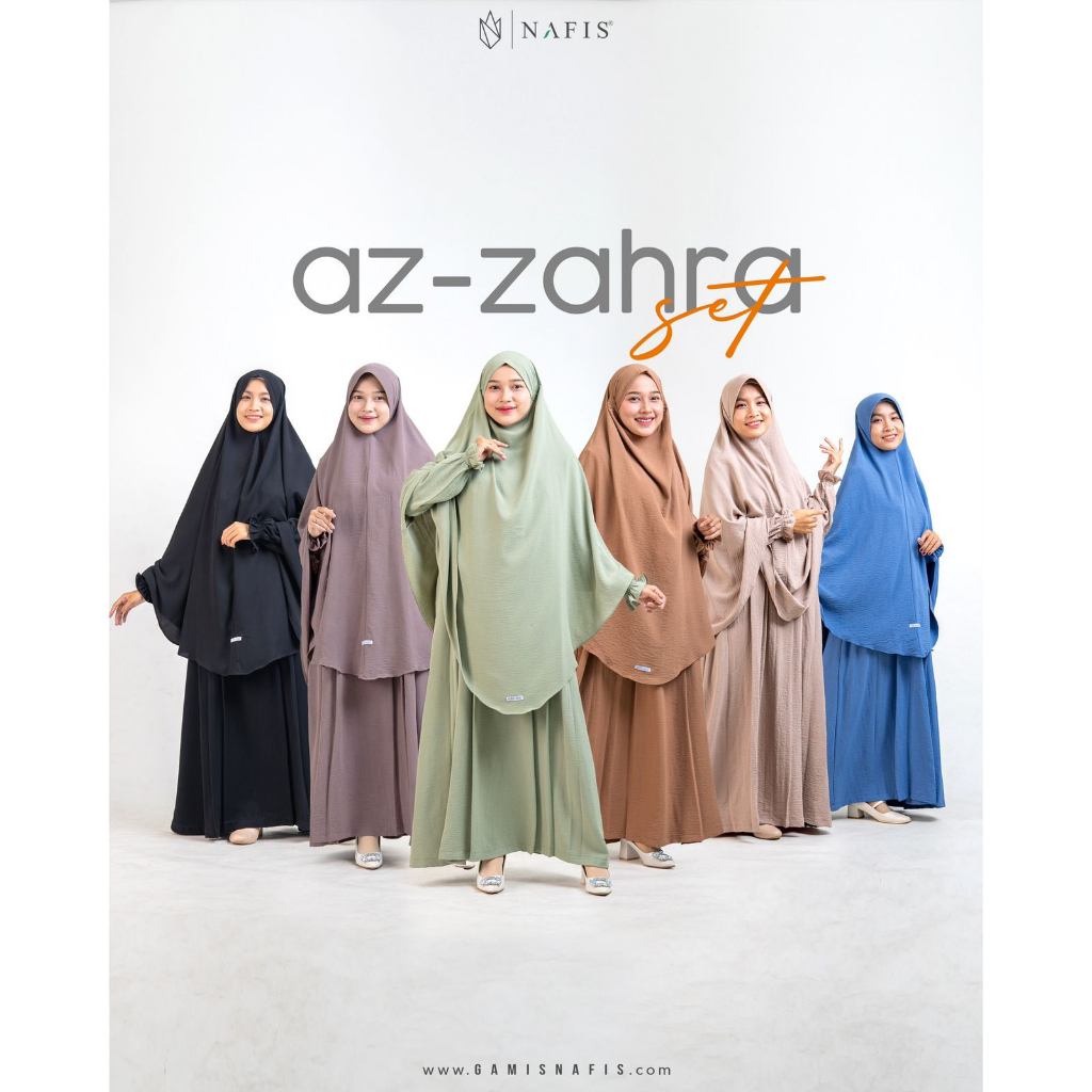 Az-Zahra gamis bahan crinkle, nyaman, simple referensi outfit kajian
