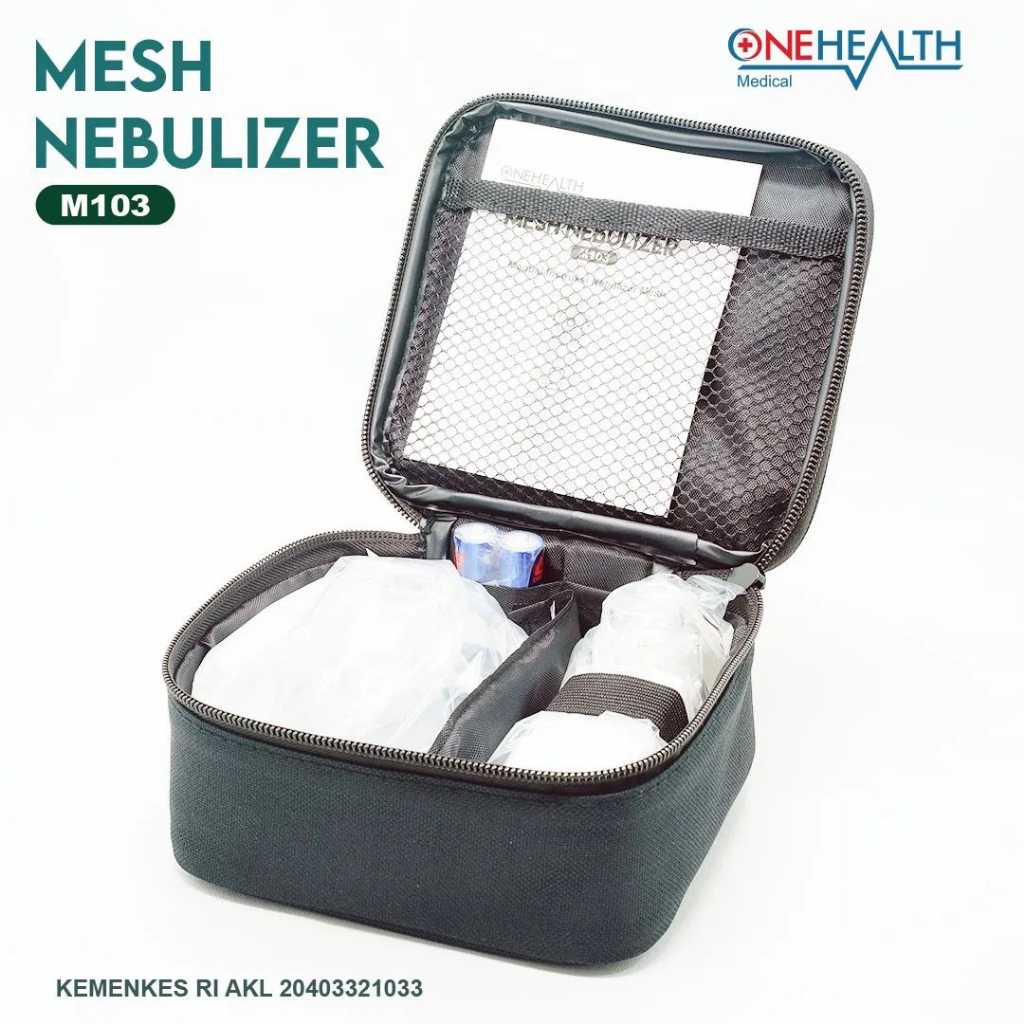 Portable Nebulizer Mesh Onehealth M103 / Alat Uap Nebu Terapi Pernapasan