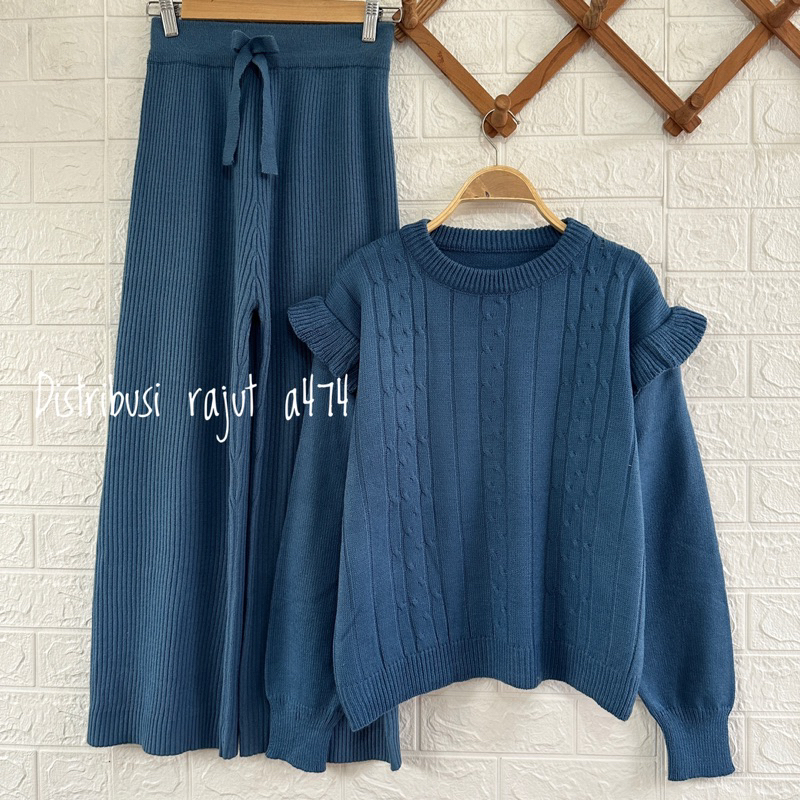 ONESET SWEATER ARSYLA SETELAN CELANA RAJUT KULOT