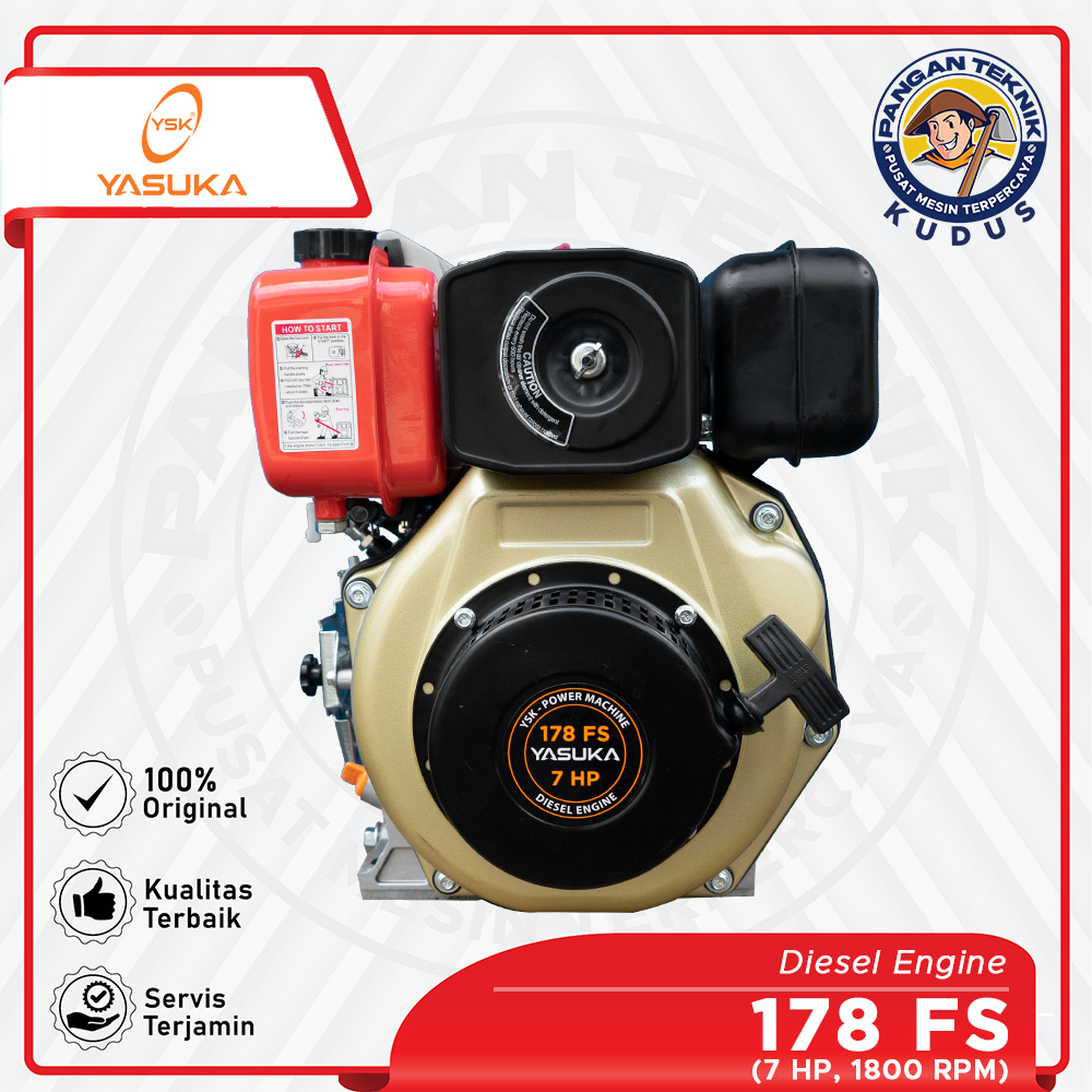 MESIN PENGGERAK DIESEL YASUKA | YSK 178 FS (7 HP) PUTARAN LAMBAT