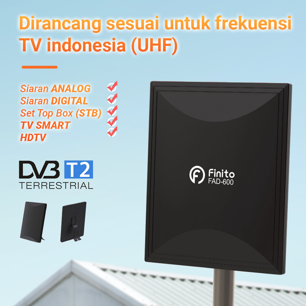 Antena 2 Tv Sekaligus Digital Finito FAD-600 / Adaptor Finito FAD-600 Outdoor&amp;Indoor/Antena Tv Bisa Luar dan Dalam