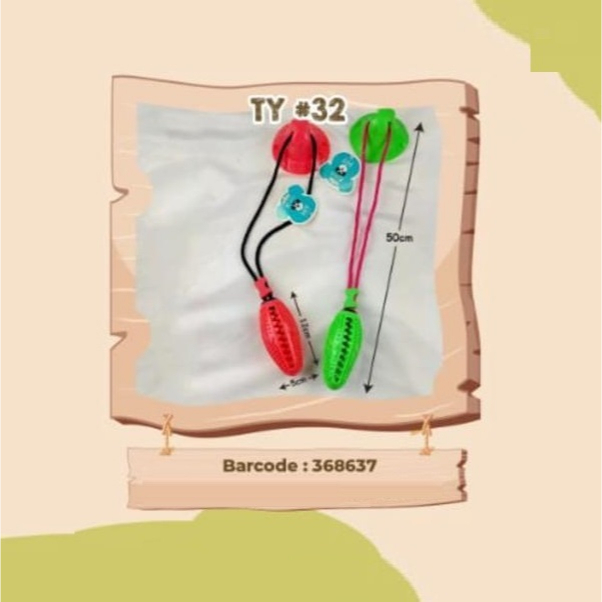 TY#32 Dog Toy - Mainan Gigitan Anjing Tali & Bola / TY32 Mainan Tarik-Tarikan Anjing