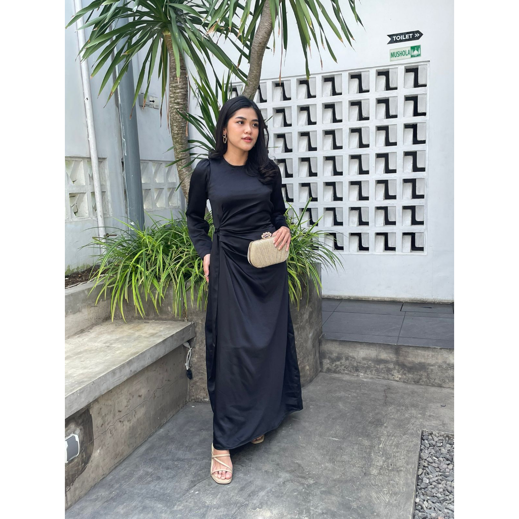 Zéa - Geneva - Dress Wanita Satin Kondangan Polos