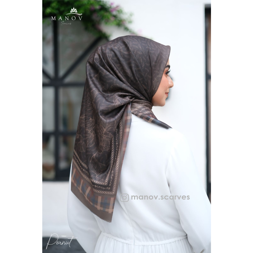Hijab Branded Manov - Scarves Parismas Edition - Ultrafine Comfy 2 tone 115 x 115 cm Lase Cut