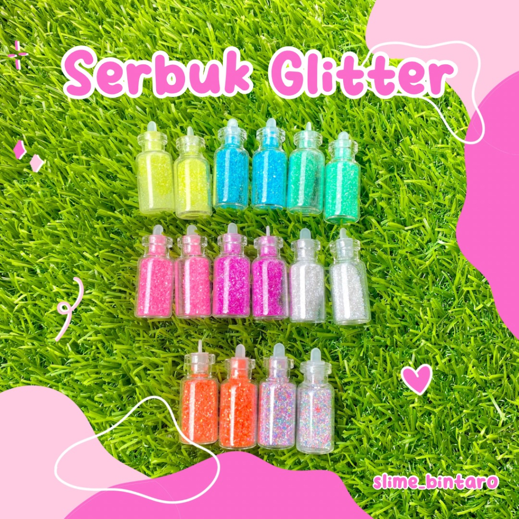 GLITTER BUBUK UNTUK SLIME || HIASAN SLIME || GLITTER WARNA WARNI || SERBUK GLITTER