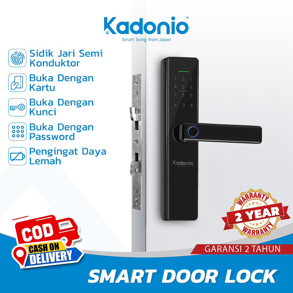 Kadonio kunci pintu fingerprint kunci pintu digital kunci pintu sidik jari kunci pintar IC Card Code Security Electronic Door Lock Smart Lock Digital Sliding Door