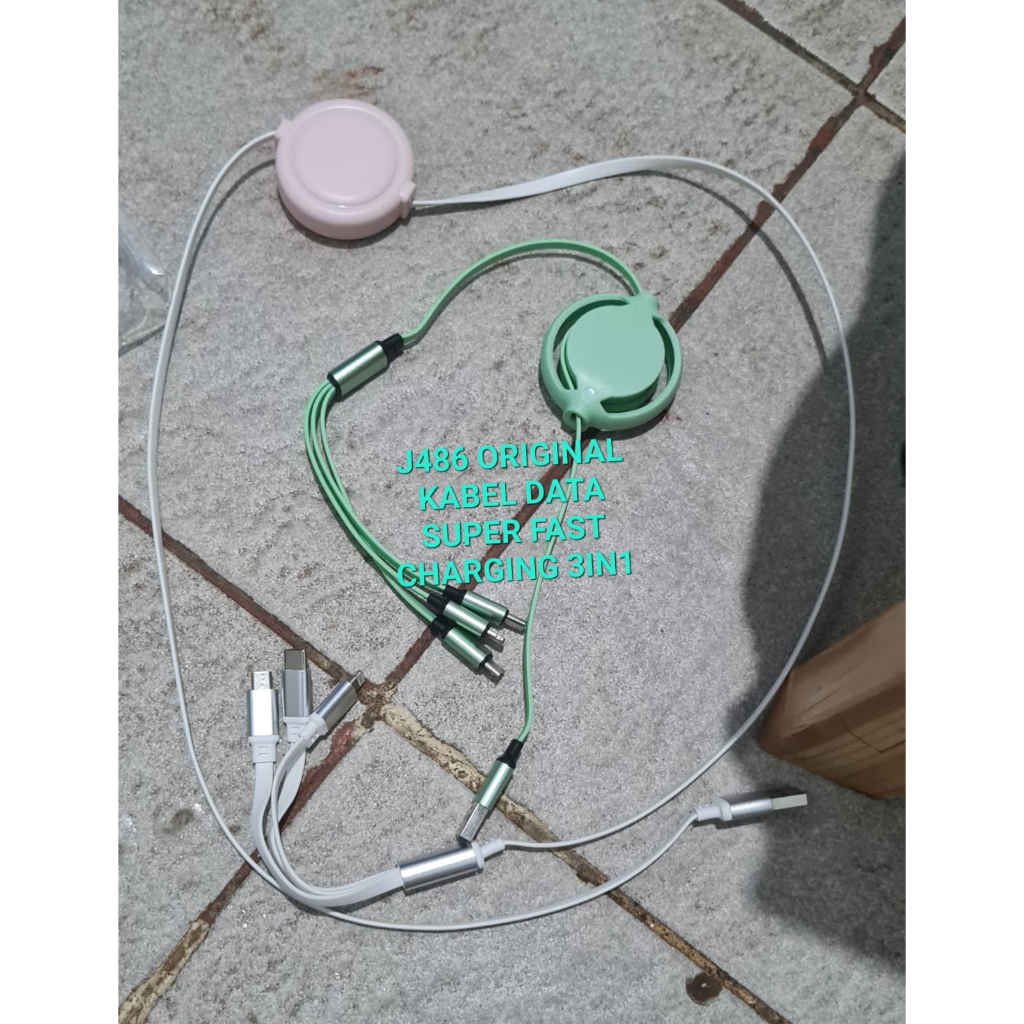J486 ORI KABEL DATA ROL FAST CHARGING 3IN1 5A GULUNG LIPAT CABLE CAS CASAN MULTI QUICK FAST SPEED Faster High speed transmission Suport Charger UNIVERSAL ROLL qualcom quick charge flash maximum speed hp handphone androit faster qc tc SPRING SPIRAL ORIGINA