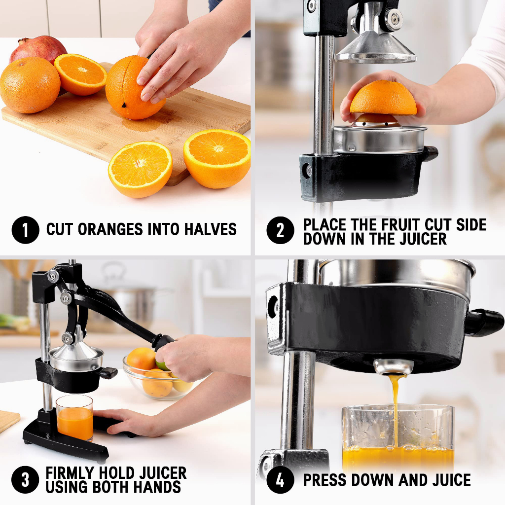 Alat Pemeras Jeruk Press Manual Hitam Peras Jus Buah Stainless Juicer