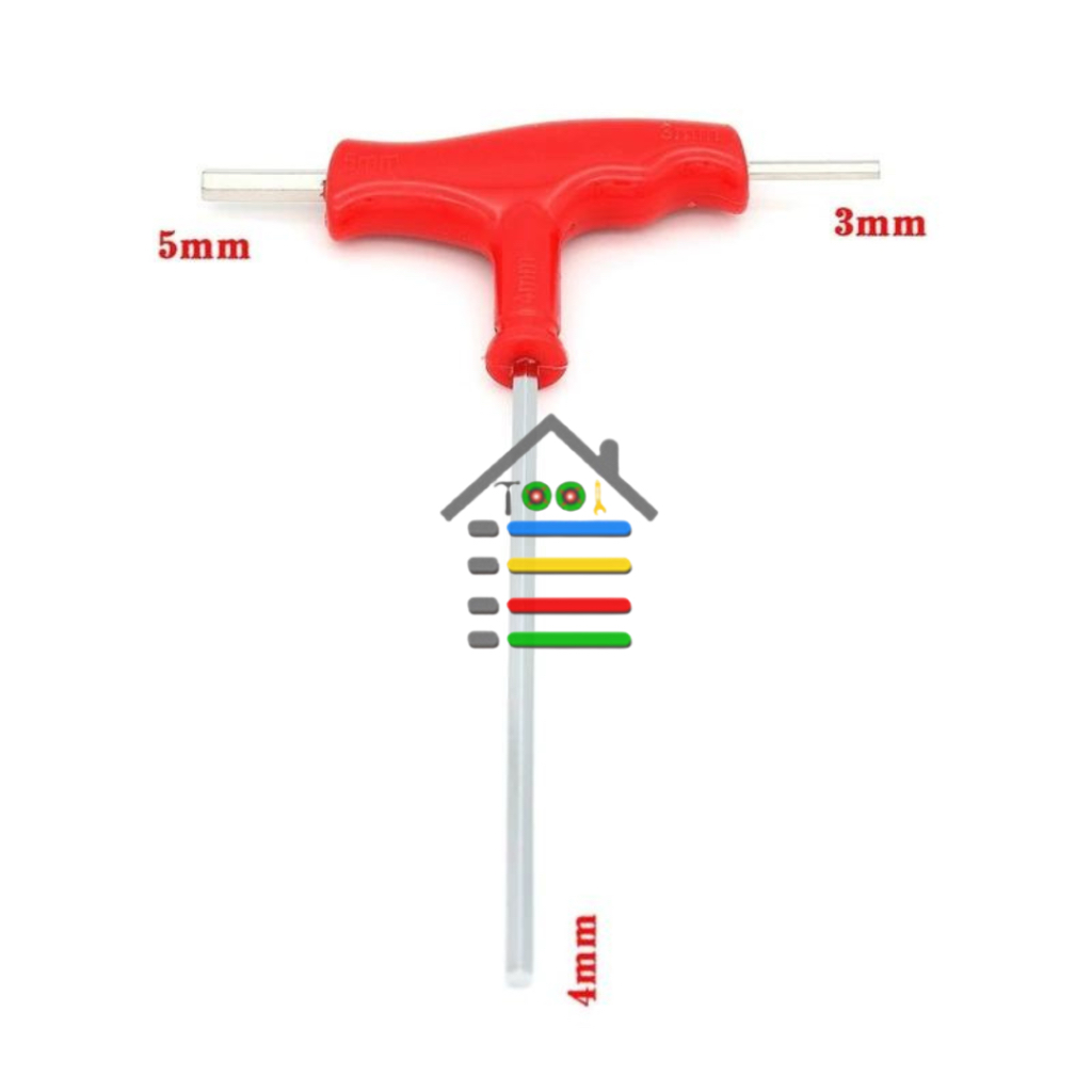 KUNCI T HEXAGONAL UNIVERSAL KUNCI PAS ALLEN  3IN1 3 MM 4 MM 5MM