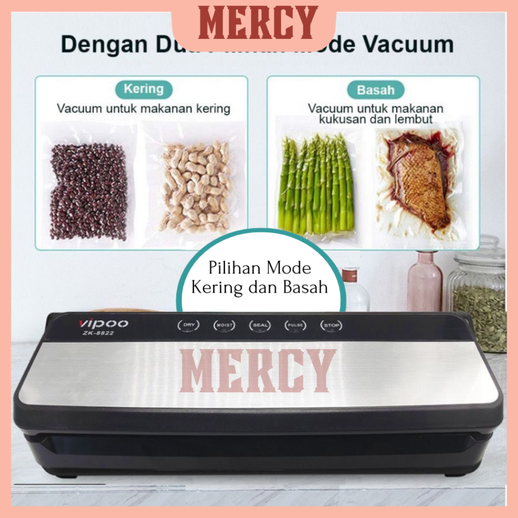 Vacum Sealer Makanan Mesin Basah dan Kering Sealer Perekat Makanan/Alat Vacum Makanan