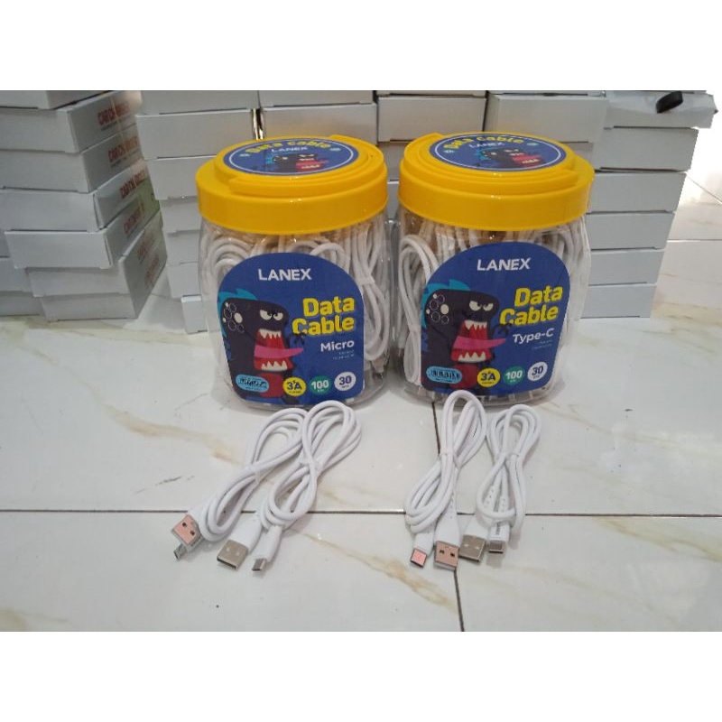 LANEX KABEL DATA MICRO USB TIPE C FAST CHARGER 3A SATUAN