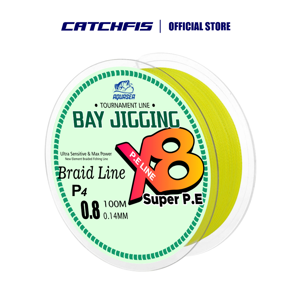 Catchfis - Senar Pancing PE Warna Kuning 100M PE Fishing Line Strength 5.5kg-18kg Sangat kuat Senar 