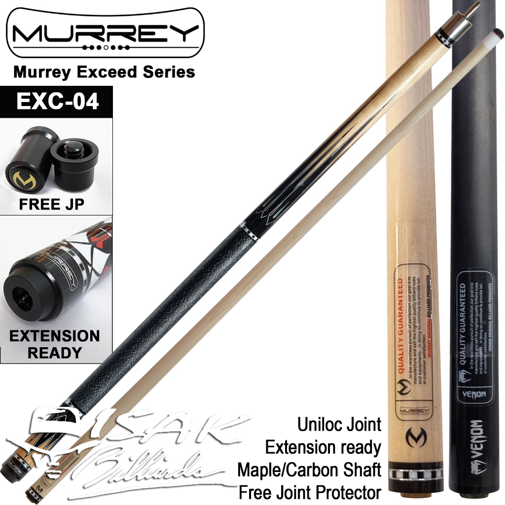 Big Sale Murrey Exceed Exc-04 Cue Uniloc Maple Extension Bumper Stick Billiard