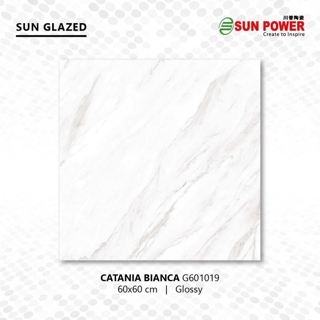 Keramik Lantai Body Putih Glossy - Catania Bianca 60x60 | Sun Power