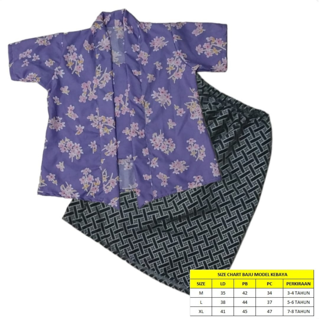 STELAN BAJU ANAK MODEL KEBAYA 3-7 TAHUN/BAJU KEBAYA ANAK/BAJU KEBAYA/BAJU MODEL KEBAYA