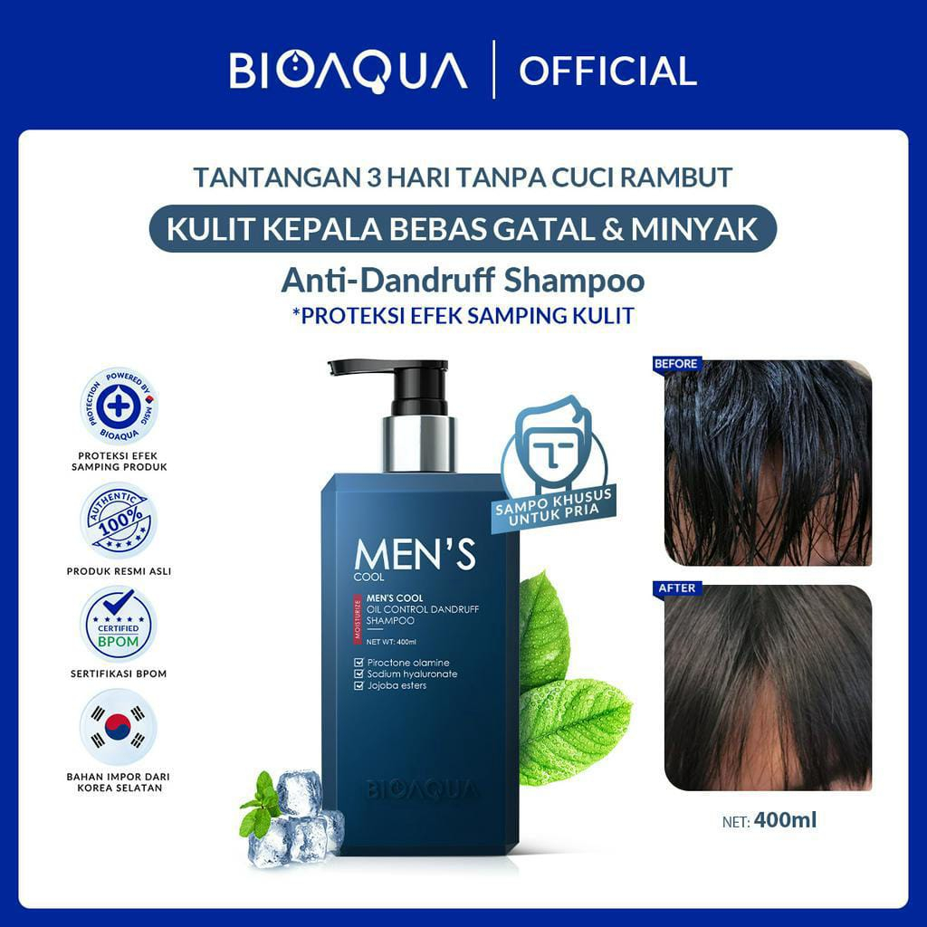 Bioaqua Men's Cool Oil Control Dandruff Shampoo 400ml