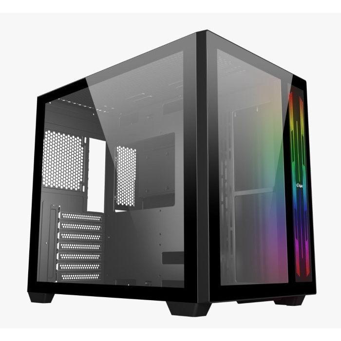 GAMING CASE ENLIGHT FPMAX Z4 BLACK + 3 Fan Innering - ATX