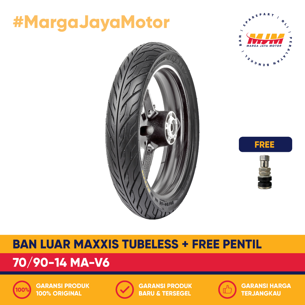 Ban Luar Maxxis MA-V6 70/90-14 Tubeless Free Pentil