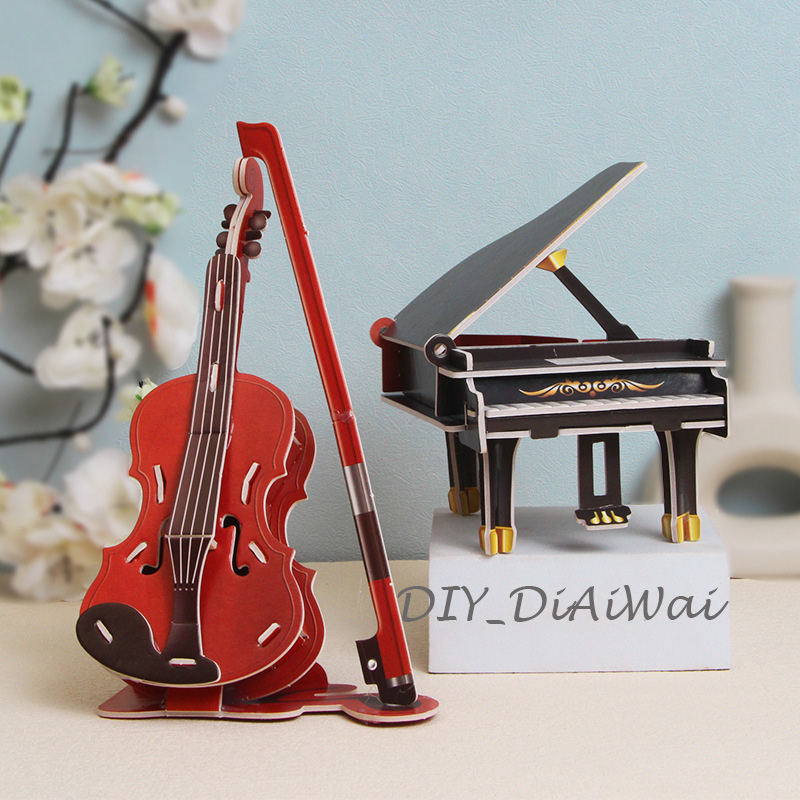 Puzzle 3D DIY bahan foam &amp; paper MUSICAL INSTRUMENT mainan puzzle edukasi anak kado,pajangan