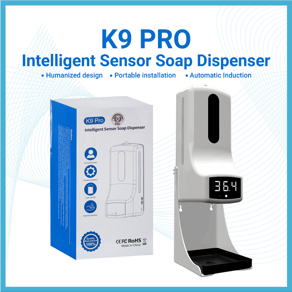 K9 PRO Intelligent Sensor Soap Dispenser Temperature Automatic Hand Sanitizer Alcohol Disinfect Soap