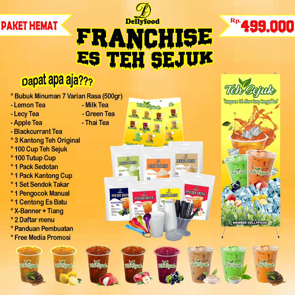 Franchise Es Teh Sejuk / Paket Usaha Minuman Es Teh Sejuk Kekinian