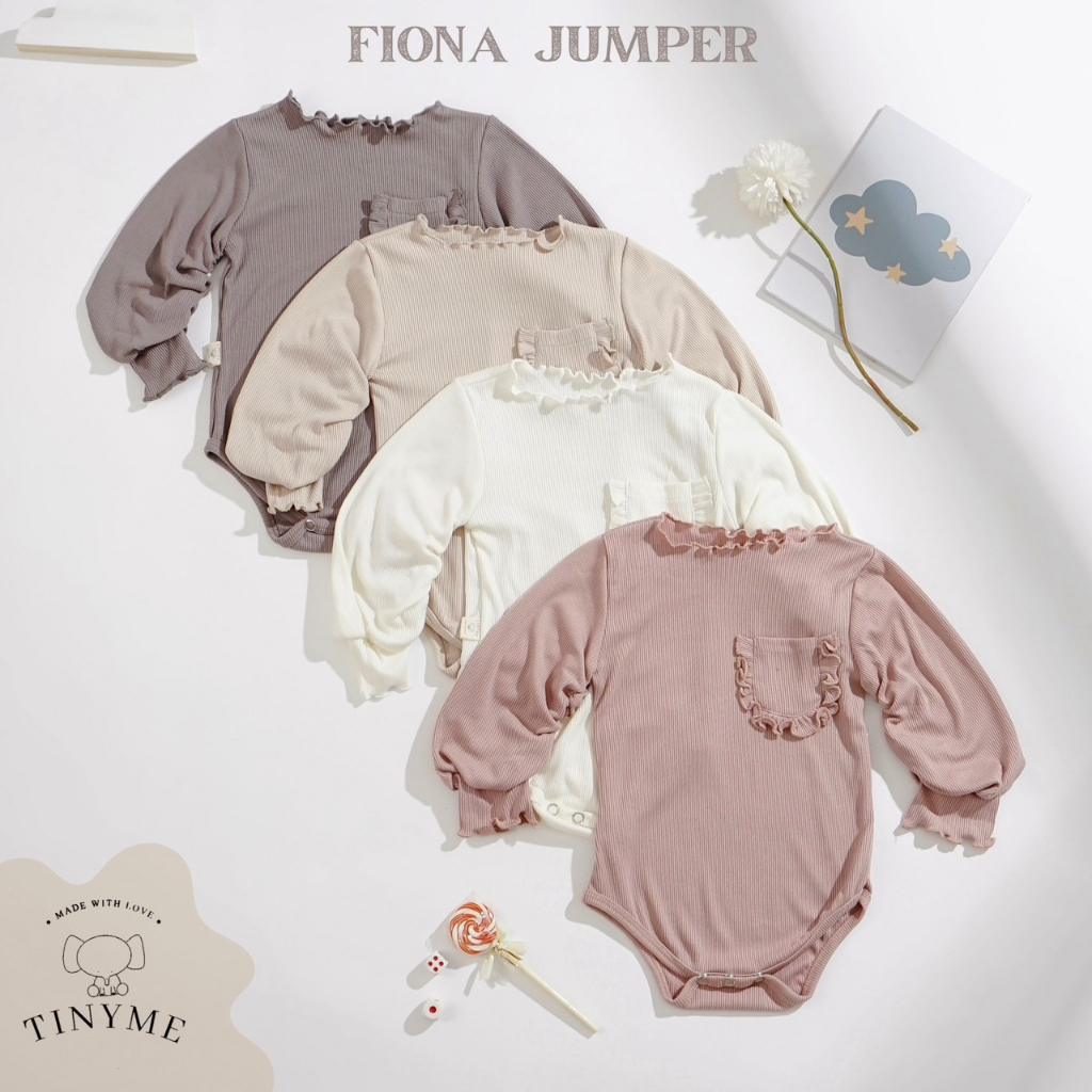 TINYME || 0-12bln JUMPER RUFFLE BASIC BAYI | JUMPSUIT ROMPER BAJU PAKAIAN ANAK BABY catalog TMTM Fiona