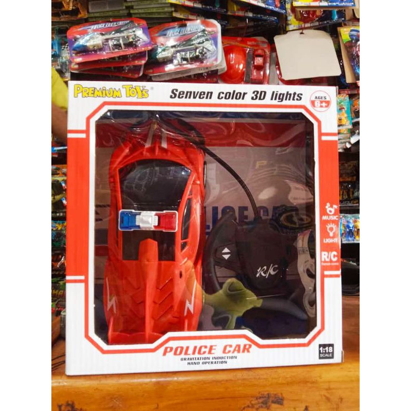 Mainan Mobil Remote Control Rc - Mobil Remot Kontrol Polisi Lampu 3D Sirine