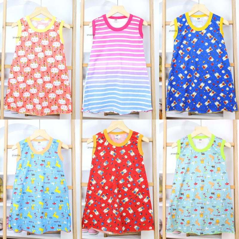 (ISI 10) Daster Yukensi Bayi New Born uk 0-12 Bulan / Baju Anak Perempuan Bahan Kaos Adem