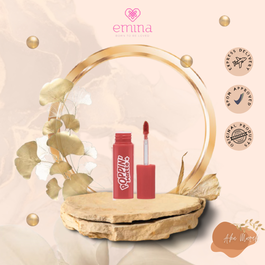 ✨ AKU MURAH ✨ Emina Poppin’ Matte 4.5 g - Lip Cream Matte Ringan, Long-lasting, Tidak Lengket