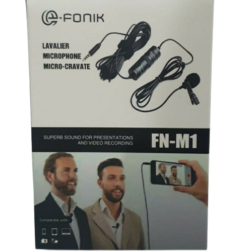 E-Fonik FN-M1 Lavalier Microphone Clip On/Mic Hp,Kamera,Laptop