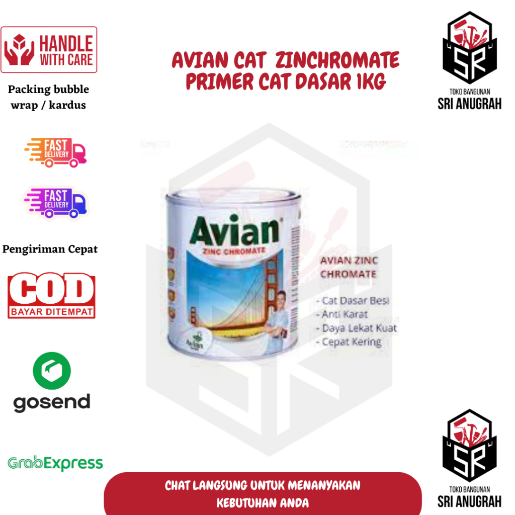 Avian Zinchromate Primer Cat Dasar Besi 1KG