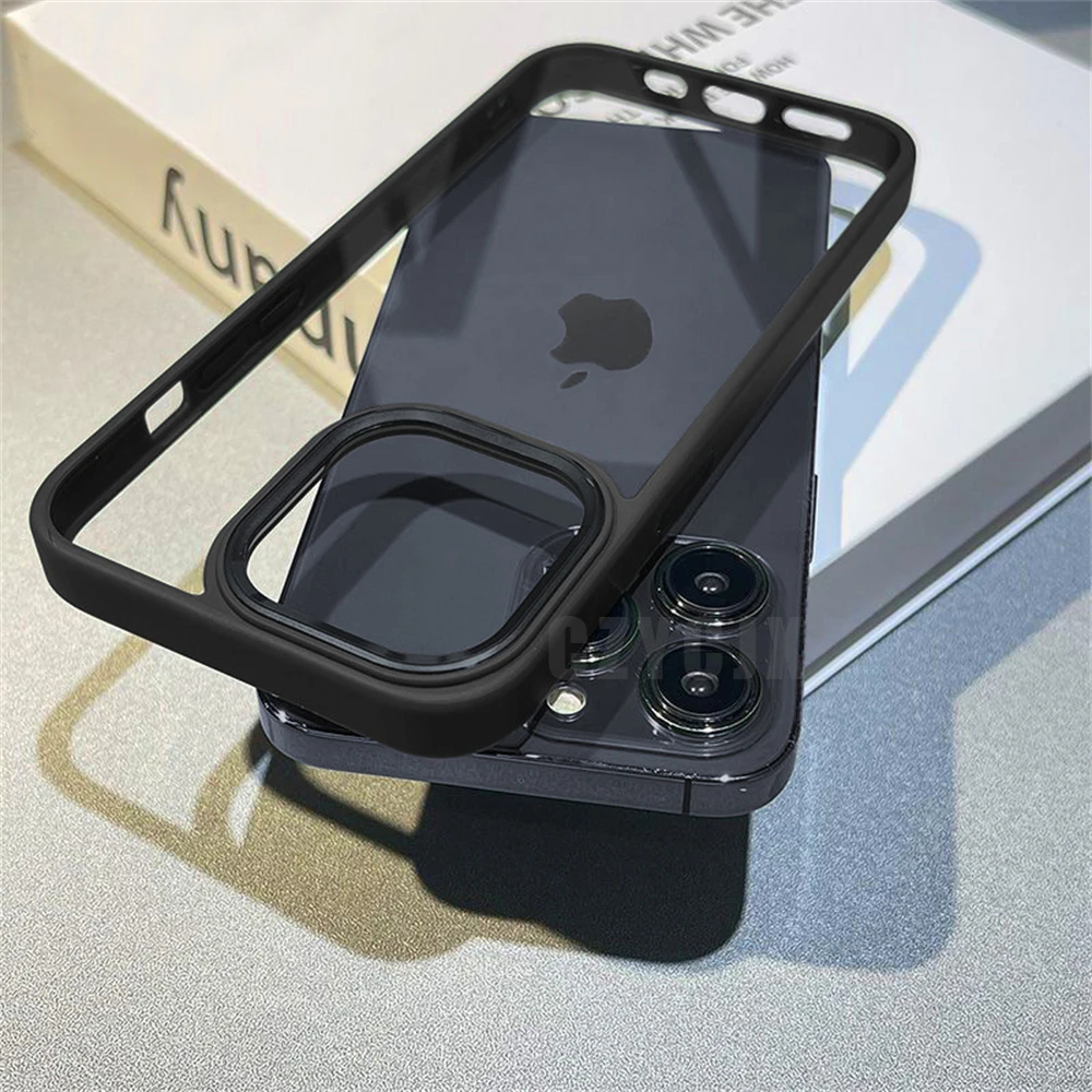 CASE IPHONE MATTE TRANSPARAN ACRYLIC Steel Hybrid Silicone Softcase Fullcover PELINDUNG LENSA METALIK For iphone 11 11 Pro 11 Pro Max 12 12 Pro 12 Pro Max 13 13 Pro 13 PRO PROMAX 14/14PRO/MAX