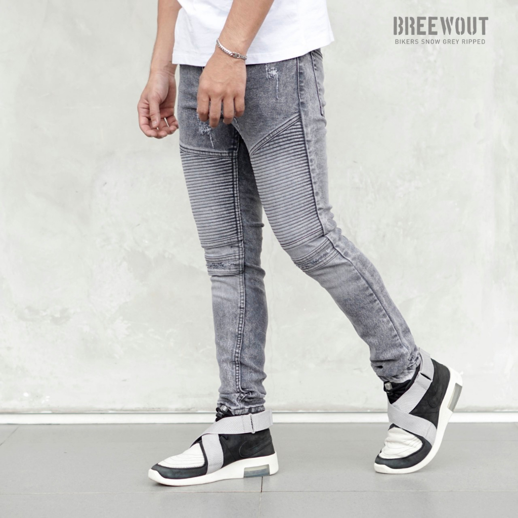 GEVAR Celana Jeans Bikers Grey Pria Jeans Panjang Pria