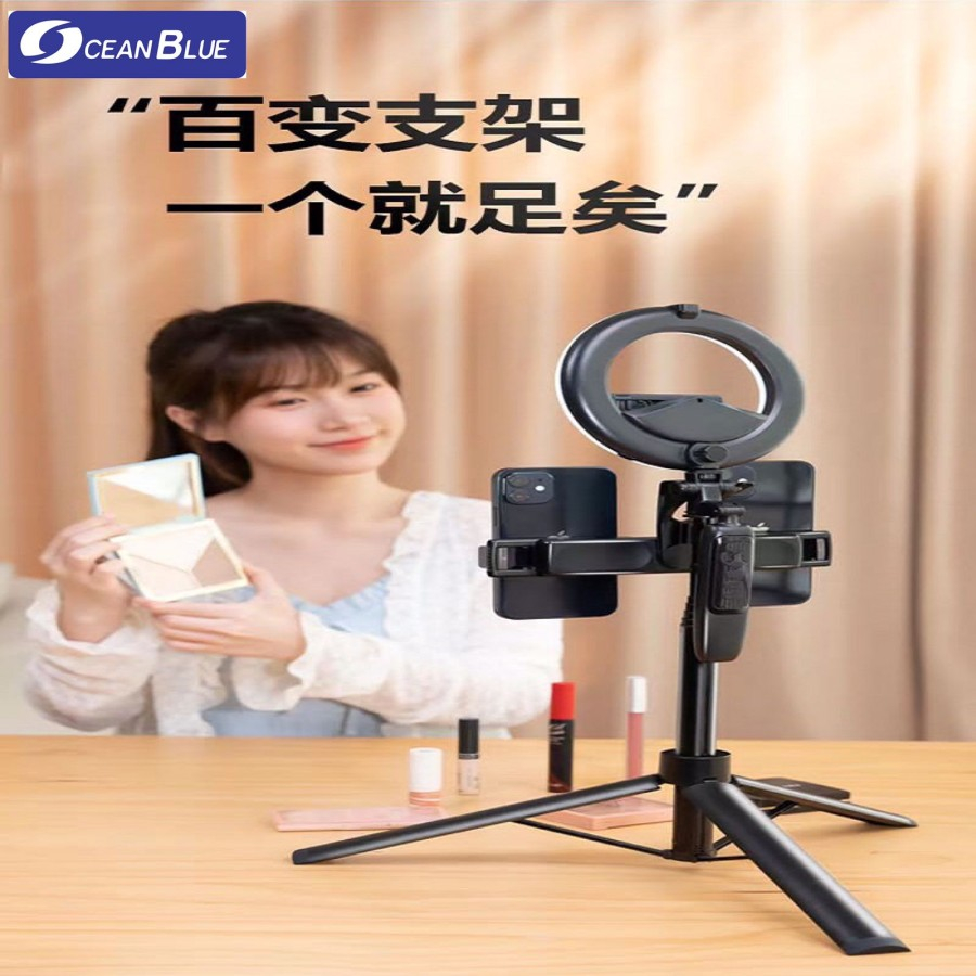 Ocean Blue OCN A518 Tongsis Tripod Gimbal Stabilizer Remote Bluetooth Shutter Adjustable Selfie Stick 360° Stand HP Tongkat Selfie