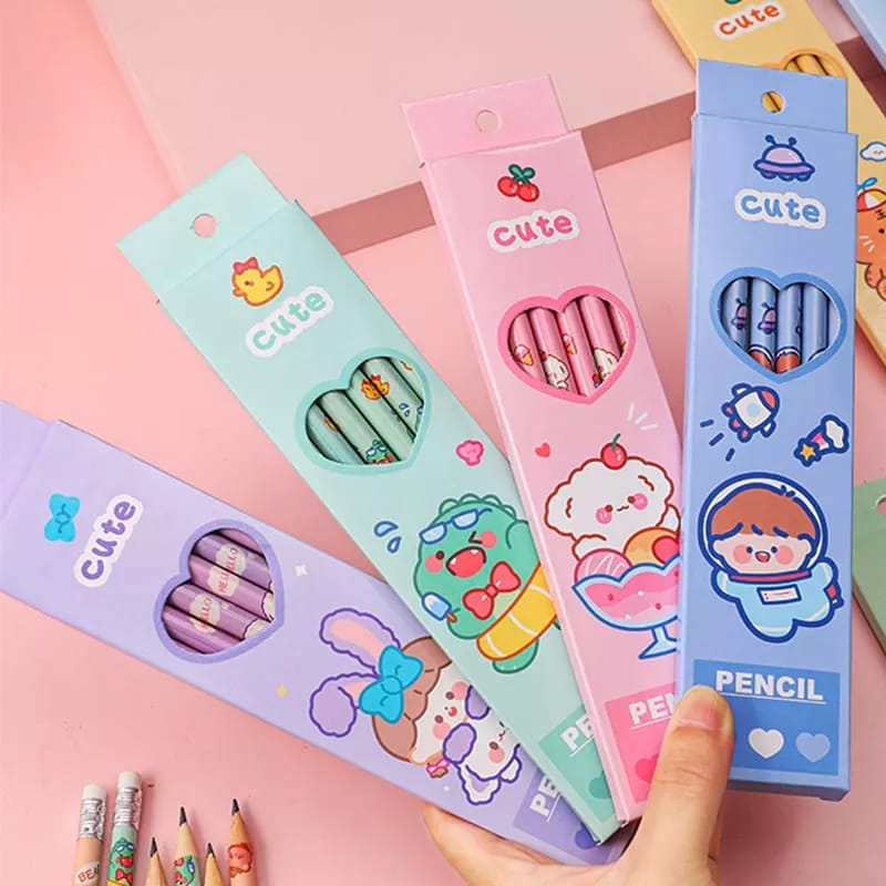 Pensil Set Isi Banyak | Pensil Set Alat Tulis Sekolah Anak Lucu | Pensil Set Pack Cute  | Pensil Anak Imut Karakter Lucu