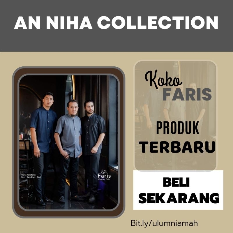 Koko Ar Rafi ~ Koko Faris ~ Koko Lengan Pendek Kerah Shanghai || An Niha Collection