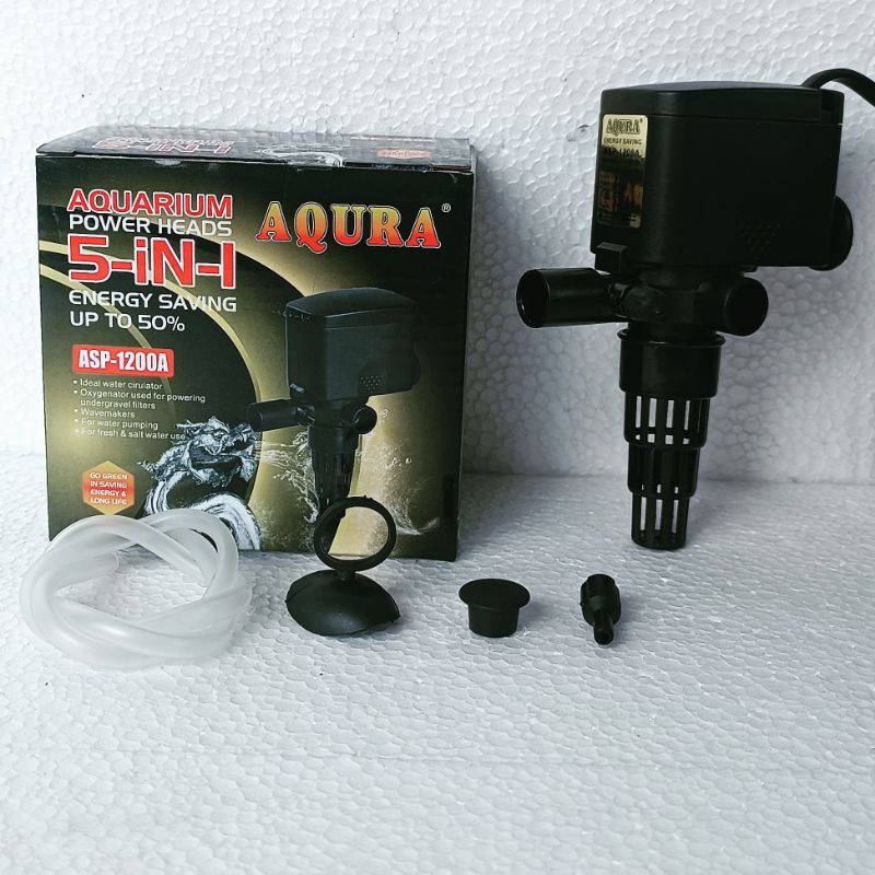 AQURA ASP 1200 A mesin pompa filter celup akuarium ph power heads aquarium waterpump kolam lph water pump