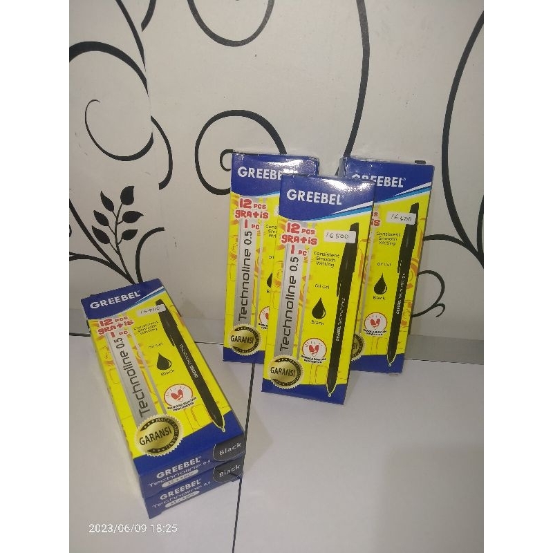 

Bolpoin Pulpen Greebel 0,5 Technoline 1 Pak Hitam