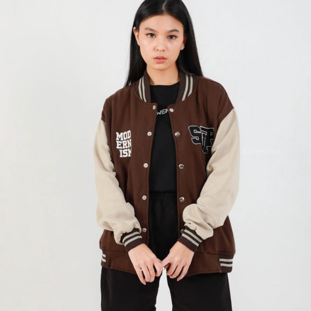 (SALE) SWP MODERNISM BASEBALL VARSITY FLEECE