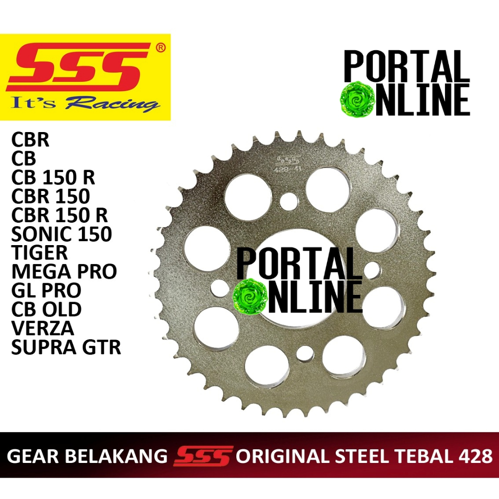 ( BISA COD ) GEAR BELAKANG 428 SSS ORIGINAL GIR CB CBR CBR 150 CB150R SONIC 150 TIGER SUPRA GTR MEGA